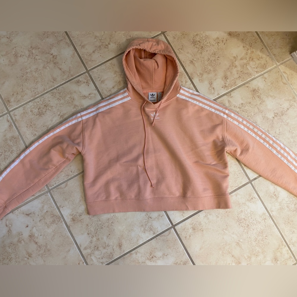 Light Pink Adidas Crop Sweatshirt